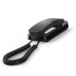 Gigaset - DESK200 Šňůrový telefon na stůl a stěnu, který šetří místo - černý