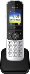 Panasonic - DECT bezdrátový telefon, SMS, GAP, CLIP, telefonní seznam 200 jmen, barva stříbrno/černá