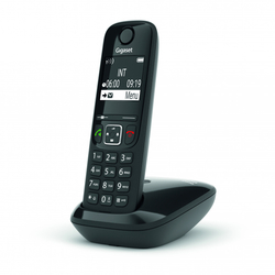 Gigaset - DECT/GAP bezdrátový telefon, displej, handsfree, seznam 100 čísel, barva černá