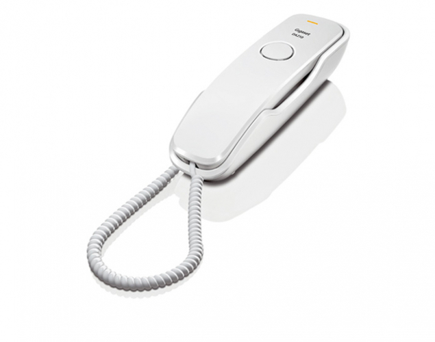 Gigaset - standardní telefon bez displeje, klávesnice na sluch., 3 vyzváněcí tóny, barva bílá