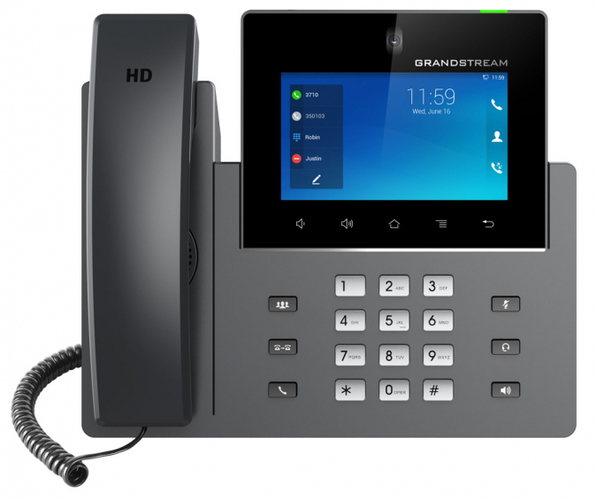 Grandstream - IP video telefon, Android,  5" LCD, 16x SIP účtů, 2x RJ45, USB, WIFI, Bluetooth, PoE