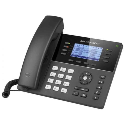 Grandstream - IP telefon, LCD, 4x SIP účty, 8x linek, 2x RJ45 Mb, POE, 4x prog. tl., 32x dBLF